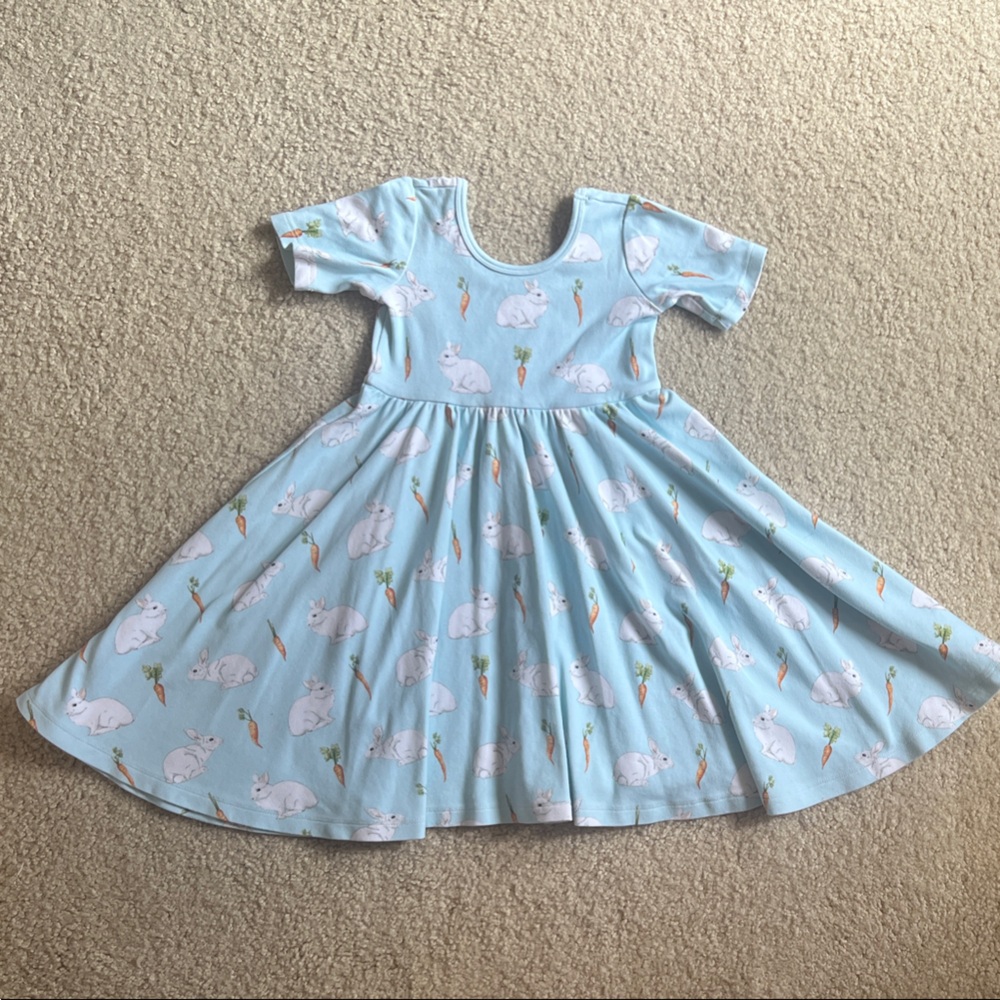 Nola Tawk Adorable Blue Dress with Bunny Print EUC 6